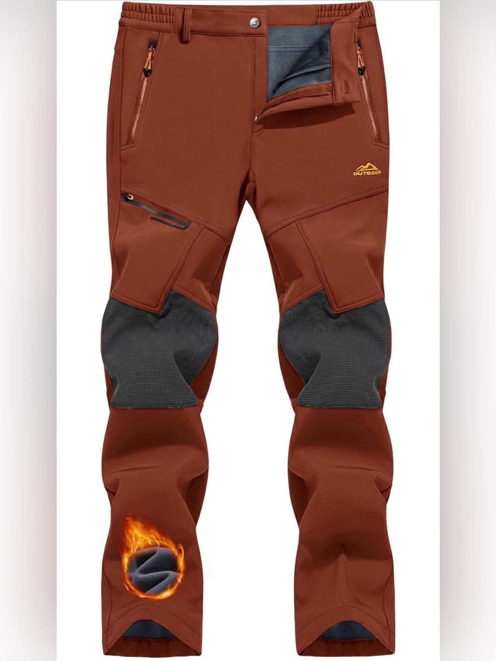 TACVASEN Men's Winter Snow Ski Pants Fleece Lined Waterproof Hiking Work